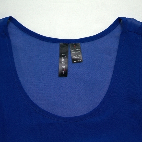 FUN & Flirt | Royal Blue Sleeveless Blouse - Picture 6 of 6
